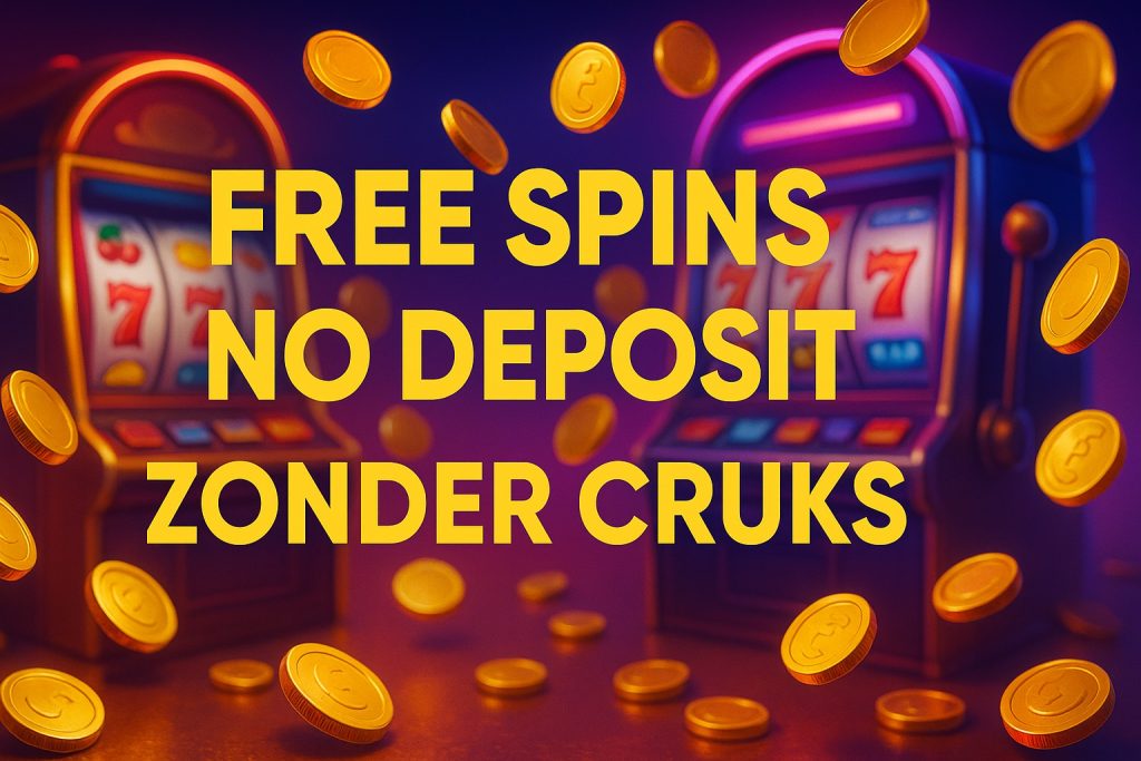 Promotionele banner met gratis spins zonder storting en zonder Cruks