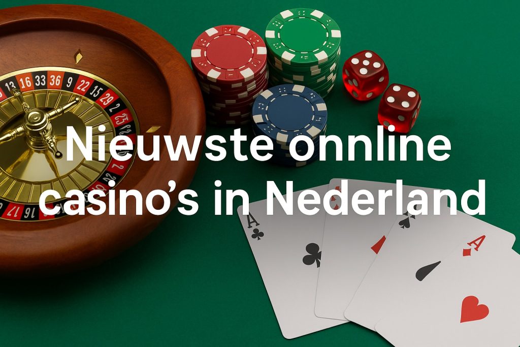 Nieuwste online casino’s in Nederland met roulette, fiches, dobbelstenen en speelkaarten